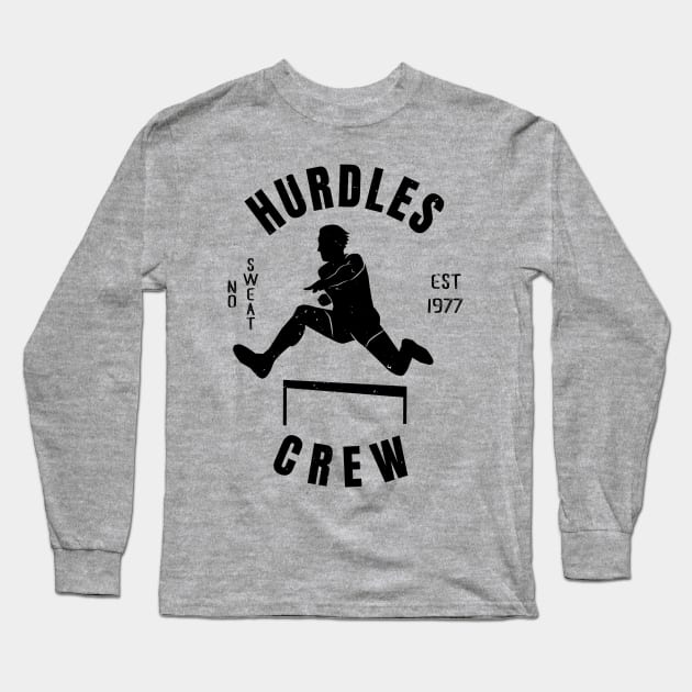 Mens Athletics Hurdles Crew Athlete Gift Long Sleeve T-Shirt by atomguy